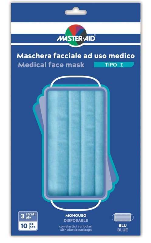 Master-Aid Mascherina Chirurgica Tipo I Monouso 10 Pezzi