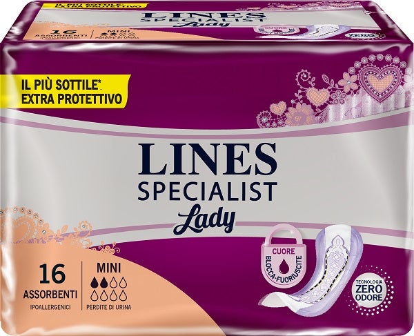 Lines Specialist Lady Serviettes d'incontinence Mini 16 pièces