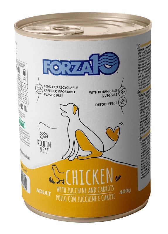 Forza10 Adult Maintenance Nourriture humide au poulet/courgettes/carottes pour chiens adultes, pot de 400 g