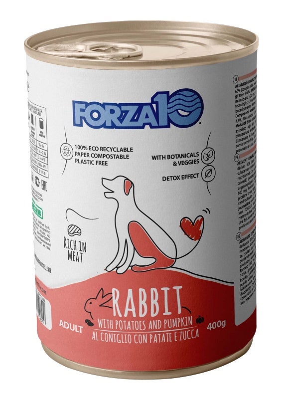 Forza10 Adult Maintenance Nourriture humide au lapin/pommes de terre/potiron pour chiens adultes, boîte de 400 g