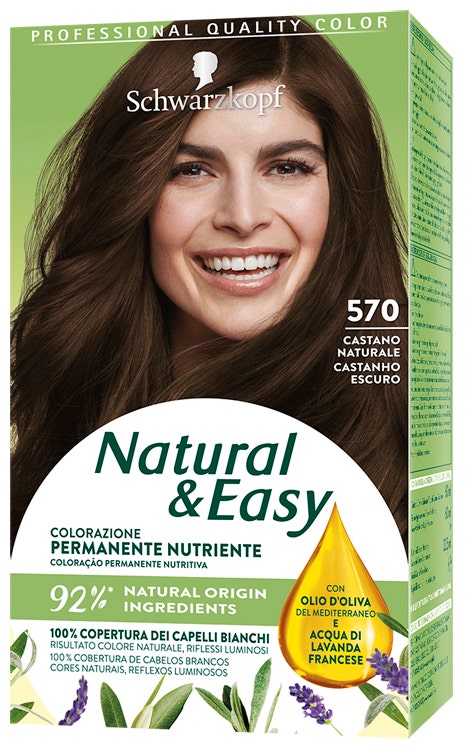 Schwarzkopf Natural & Easy Colorazione Permanente Capelli 570 Castano Naturale