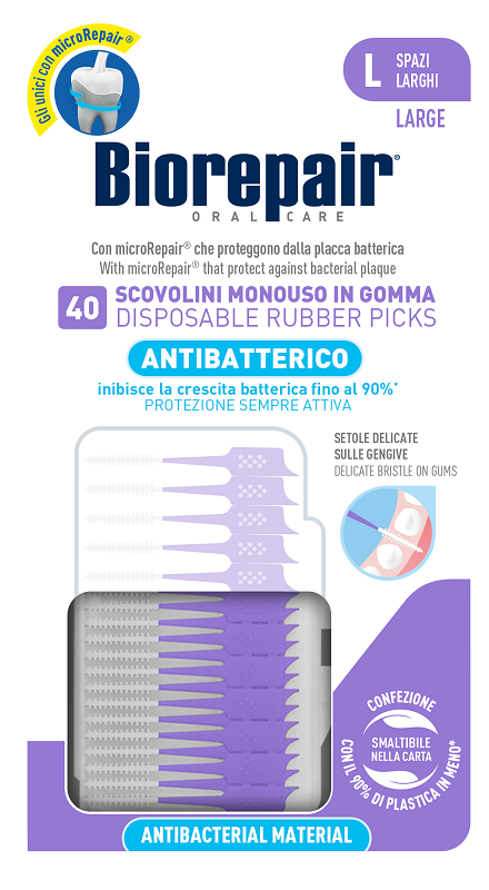 Biorepair Soft Pick Large brossettes en caoutchouc 40 pièces