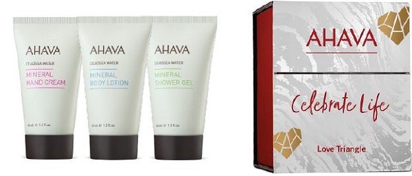 Ahava Love Triangle Crema Mani 40ml + Crema Corpo 40ml  + Gel Doccia 40ml