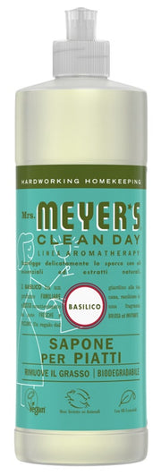 Mrs Meyer's Clean Day Sapone Piatti Profumo Basilico 473ml