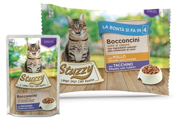 Stuzzy Bouchées au poulet/dinde, nourriture humide pour chats adultes, multipack 4 x 85 g