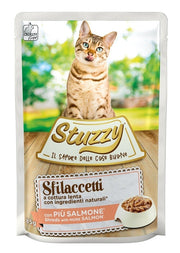 Stuzzy Sfilaccetti au saumon - Nourriture humide pour chats adultes, sachet de 85 g