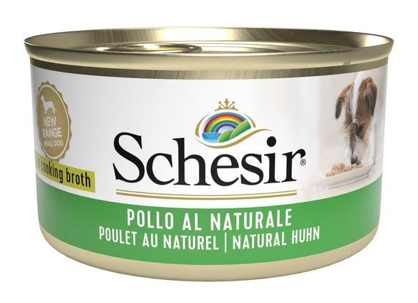 Schesir Poulet Naturel Nourriture humide pour chiens adultes Boîte de 85 g