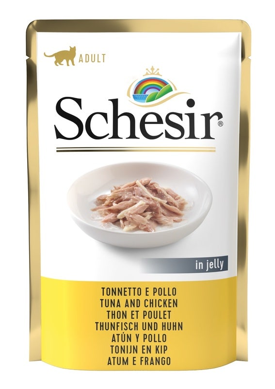 Schesir Tonnetto E Pollo In Jelly Cibo Umido Gatti Adulti Bustina 85g