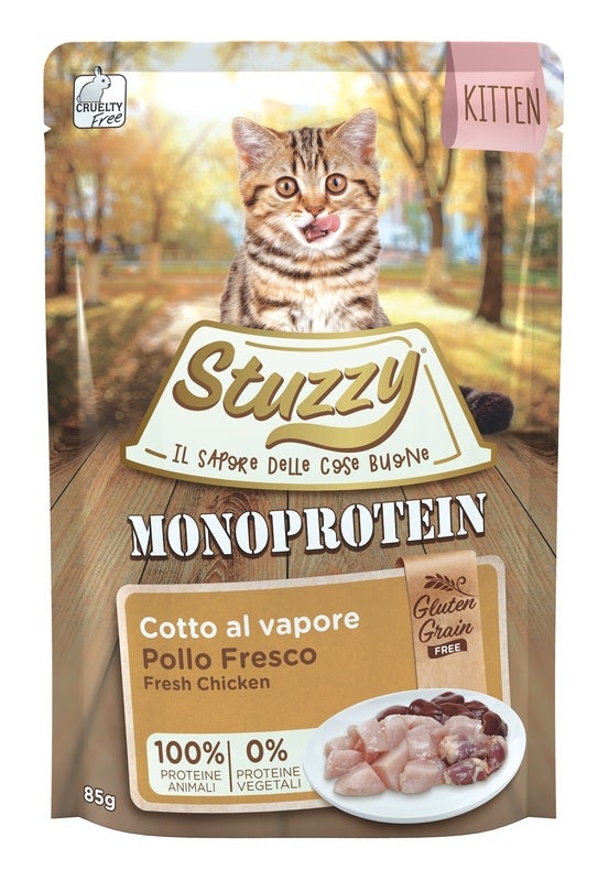 Stuzzy Monoprotein Bouchées au poulet frais pour chatons, sachet de 85 g