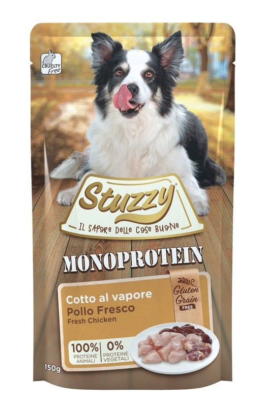 Stuzzy Monoprotein Bouchées au poulet Nourriture humide pour chiens adultes Sachet 150 g
