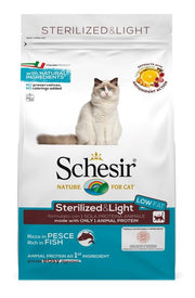 Schesir Sterilized&Light Croquettes au poisson pour chats adultes, sac de 1,5 kg