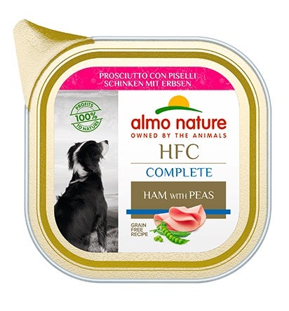 Almo Nature HCF Complete Jambon aux petits pois pour chiens adultes Barquette 85 g