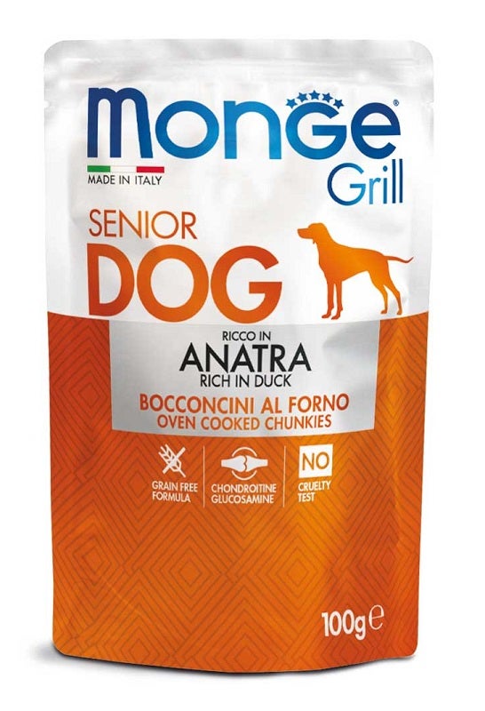 Monge Fresh Pâté Bouchées au Canard Aliment Humide pour Chiens Adultes 100 g