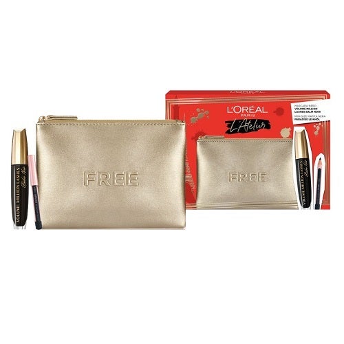 L'Oreal Paris L'Atelier Kit Mascara Lashes Balm Nero + Matita Nera Mini Size