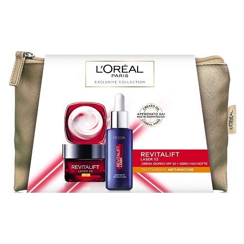 Kit L'Oréal Paris Revitalift Soin Anti-Taches Crème de Jour SPF20 50 ml + Sérum Visage Nuit 30 ml