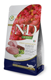 Farmina Natural & Delicious Quinoa Weight Management Agneau, Brocoli et Asperges pour Chats Adultes 5 kg