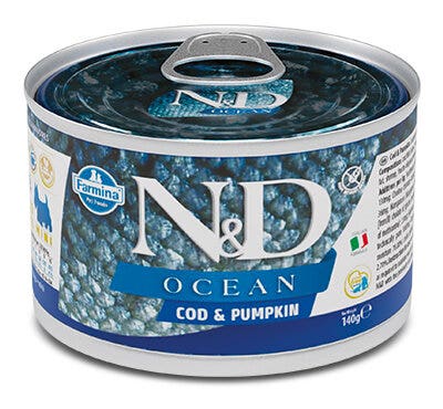 N&D Dog Ocean Cibo Umido Merluzzo E Zucca Per Cani Adulti Taglia Mini 140g