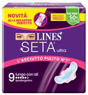 Lines Seta Ultra 9 Serviettes hygiéniques longues avec ailettes