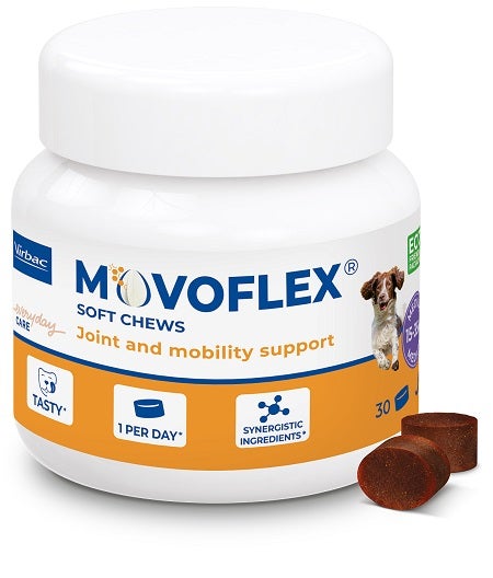 Vibrac Movoflex Soft Chews pour chiens, taille M, 30 comprimés à mâcher