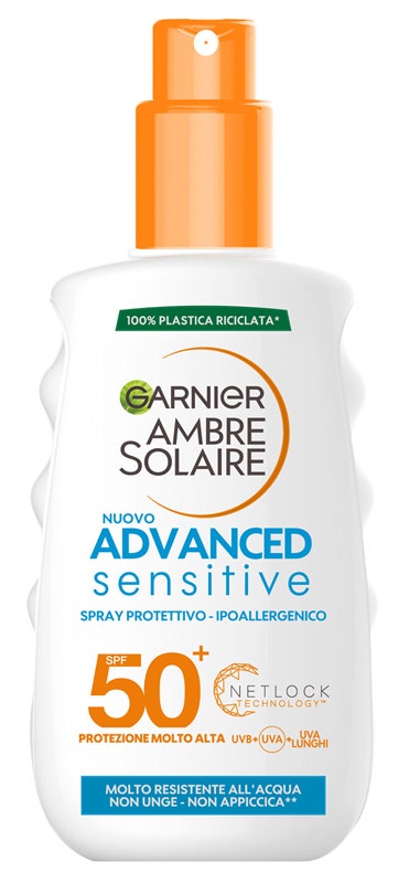 Garnier Ambre Solaire Advance Sensitive Spray protecteur pour adultes 200 ml SPF50+