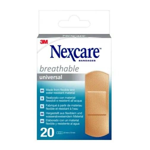 Pansements Nexcare Universal Breathable 3M  20 pièces 25 mm x 72 mm
