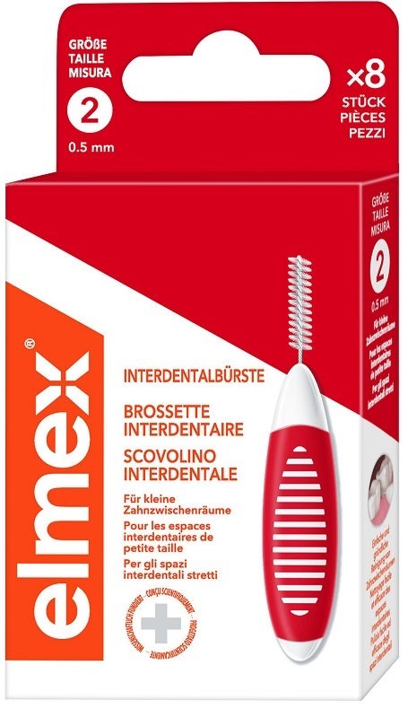 Elmex Interdental Brush Scovolini Interdentali Rossi 0,5mm 8 Pezzi