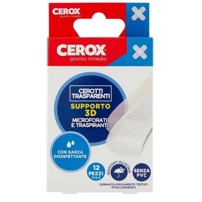 Cerox Supporto 3D Cerotti Trasparenti 7x2,4cm 12 Pezzi