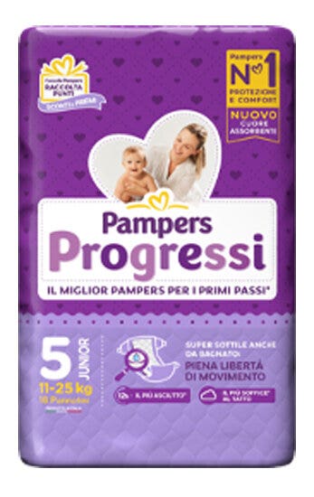 Pampers Progressi Taille 5 Junior (11-25 kg) 18 pièces
