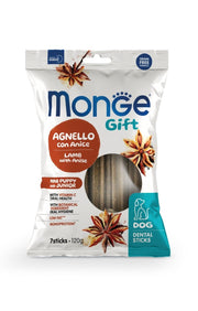 Monge Dental Sticks Agneau à l'anis pour chiens Mini/Chiots/Jeunes chiens 120 g
