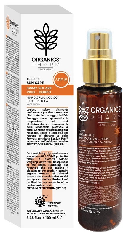 Organics Pharm Spray solaire visage/corps 100 ml SPF15