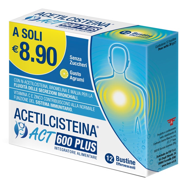 Acétylcystéine Act 600 Plus 12 sachets effervescents aux agrumes