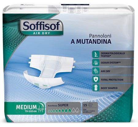 Soffisof Pannoloni A Mutandina Air Dry Super Taglia Media 15 Pezzi