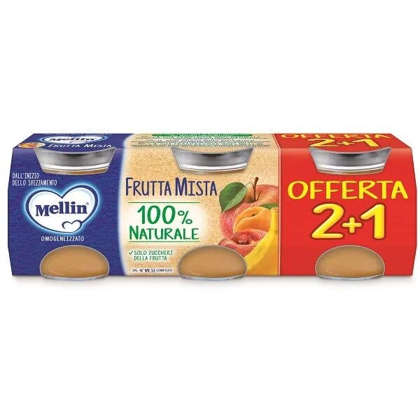 Mellin Omogeneizzato Frutta Mix 3x100g 4Mesi+