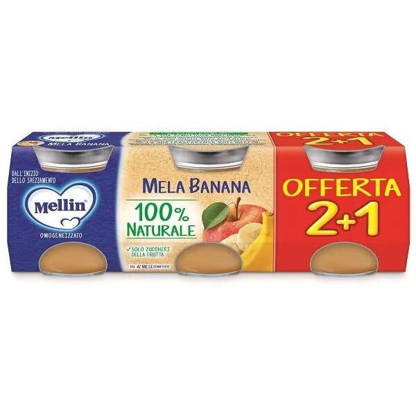 Mellin Purée Pomme/Banane 3 x 100 g 4 mois+