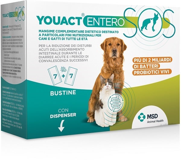 Msd Animal Health Youact Entero SOS pour chiens/chats 14 sachets