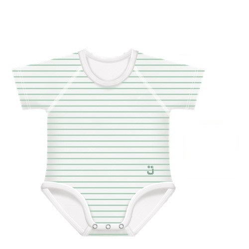 J Bimbi Body 0-36 mois en bambou 4 saisons rayures vert d'eau