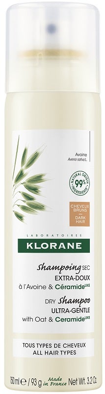 Klorane Shampooing Sec Extra-Doux à l'Avoine & Céramide Cheveux Foncés 150 ml