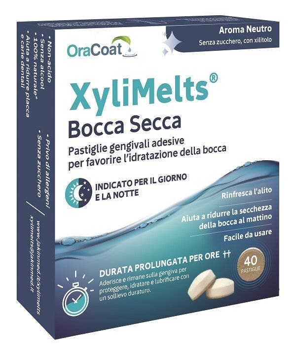 XyliMelts Bouche sèche, goût neutre, 40 pastilles