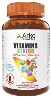 Vitamins Junior sans sucre, saveur fruits rouges, 60 gommes