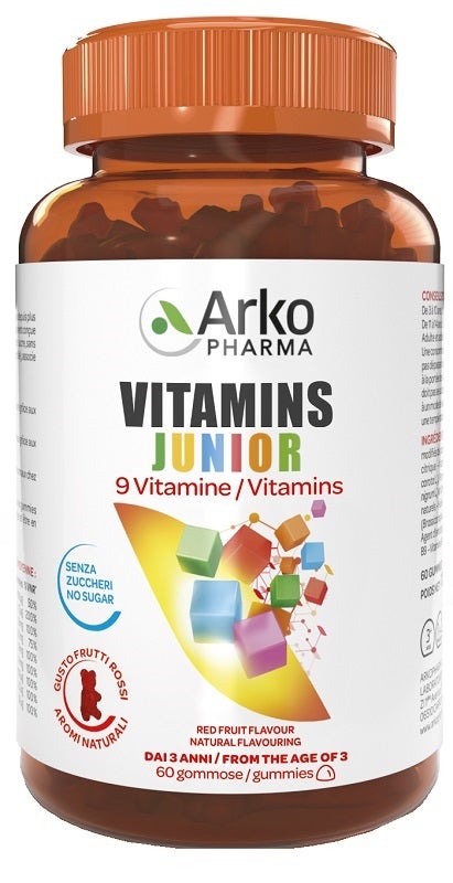 Vitamins Junior sans sucre, saveur fruits rouges, 60 gommes