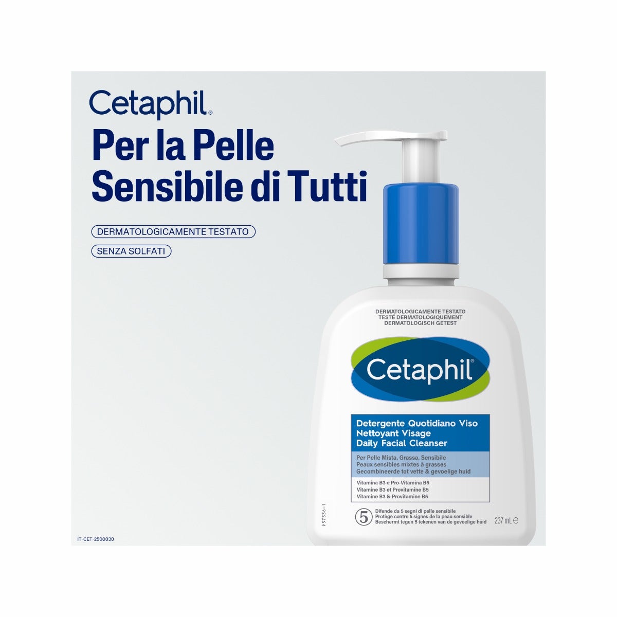 Cetaphil Nettoyant Quotidien Visage Peaux Mixtes à Gras 237 ml
