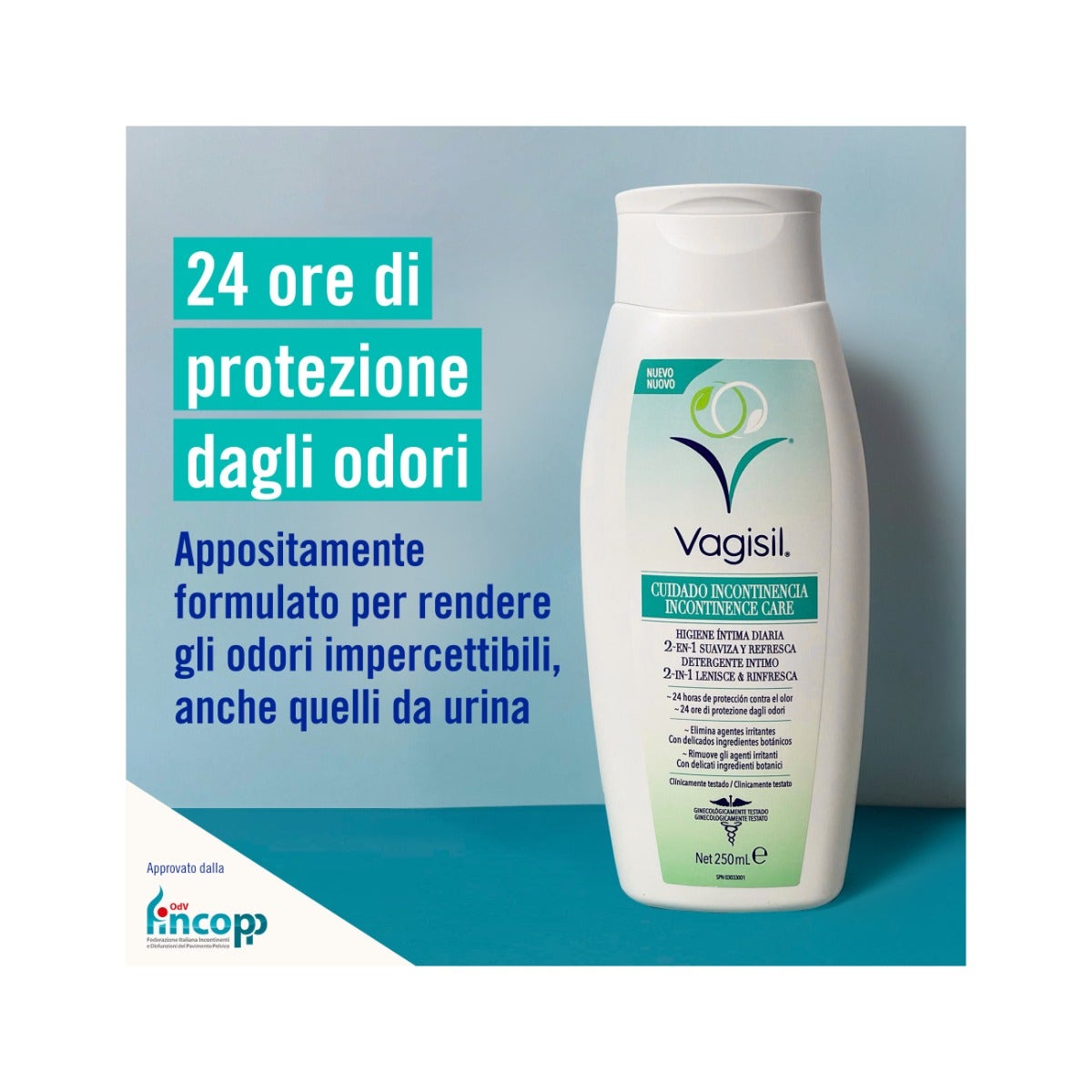 Vagisil Incontinence Care Detergente Intimo Lenisce E Rinfresca 250ml