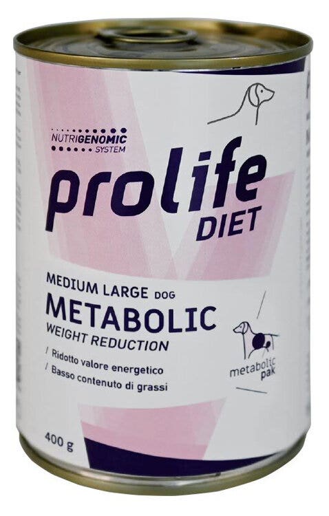 Prolife Diet Dog Metabolic Cibo Umido Per Cani Taglia Media/Grande Lattina 400g
