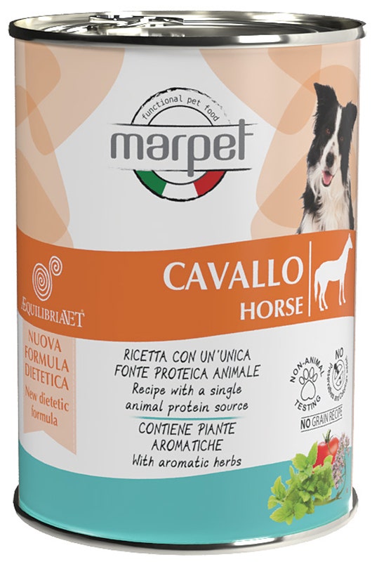 Marpet Aequilibriavet Dog Cavallo Nourriture humide pour chiens adultes Boîte de 400 g