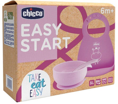 Chicco Easy Start Set de repas pour le sevrage rose 6+ mois