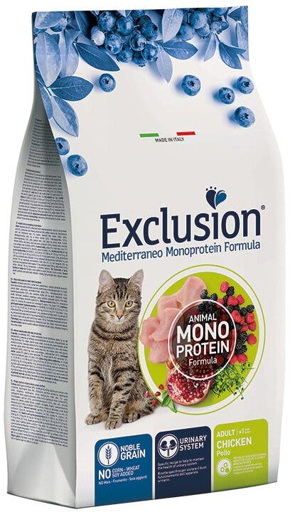 Exclusion Mediterraneo Monoprotein Noble Grain Croquettes au poulet pour chats adultes 1,5 kg