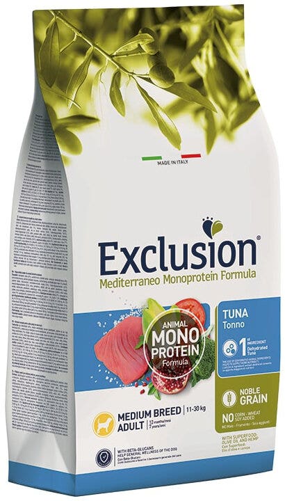 Dorado Exclusion Mediterraneo Monoprotein Noble Grain Adult Medium Breed au thon, croquettes pour chiens 3 kg