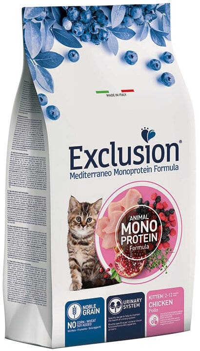 Exclusion Mediterraneo Monoprotein Noble Grain Croquettes au poulet pour chatons 1,5 kg