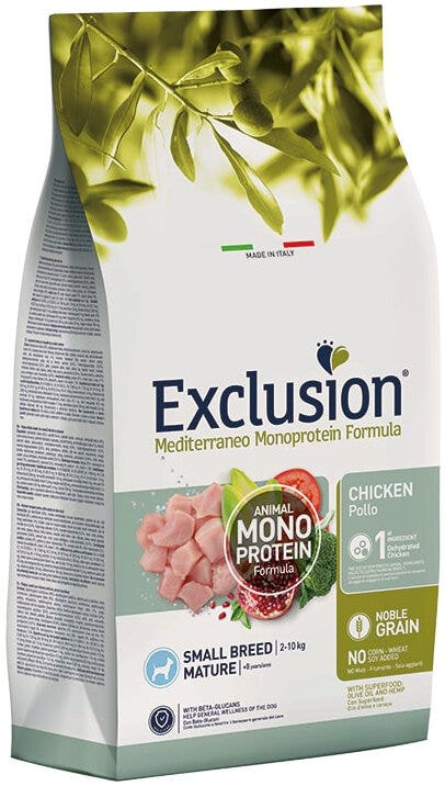 Dorado Exclusion Mediterraneo Monoprotein Noble Grain Mature Small Breed au poulet, croquettes pour chiens, 2 kg