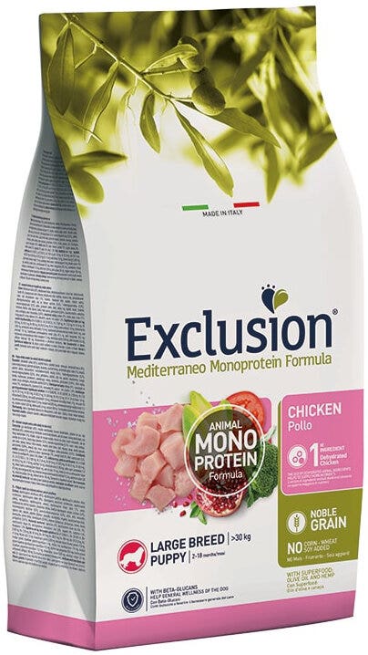 Dorado Exclusion Mediterraneo Monoprotein Noble Grain Puppy Large Breed au poulet, croquettes pour chiens, 12 kg